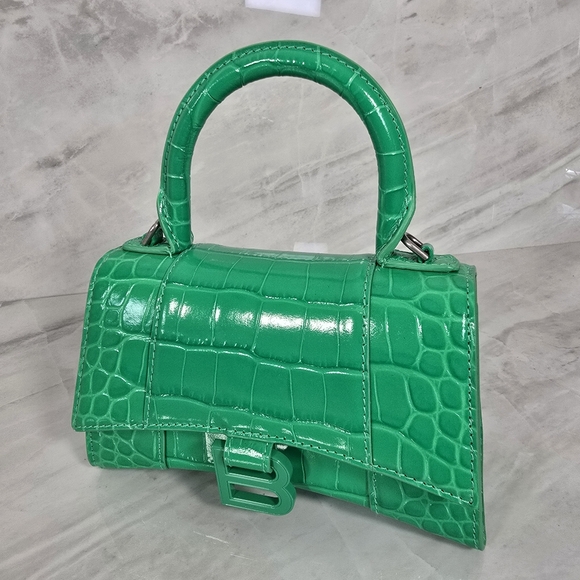 Balenciaga Green Crocodile Embossed Handbag - Picture 1 of 10